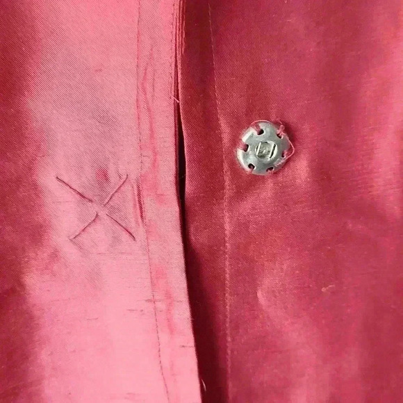 NWT Willi Smith Burgandy Silk Trenchcoat Inspired Light Weight Jacket - Picture 4 of 4